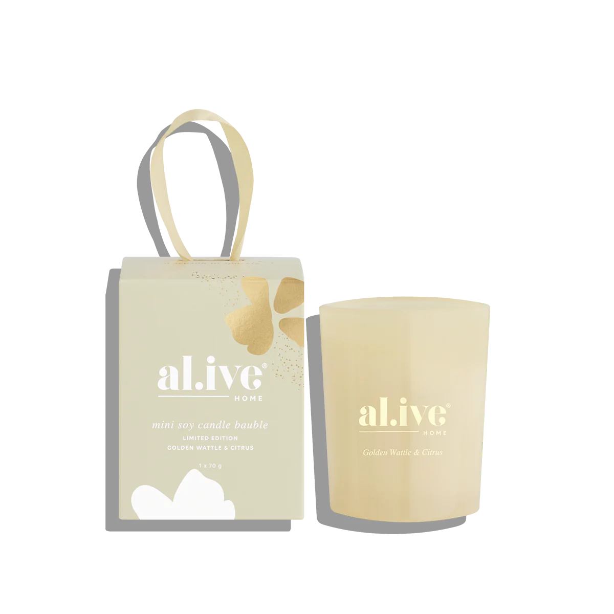 Al.ive Body | Mini Soy Candle Bauble Golden Wattle & Citrus