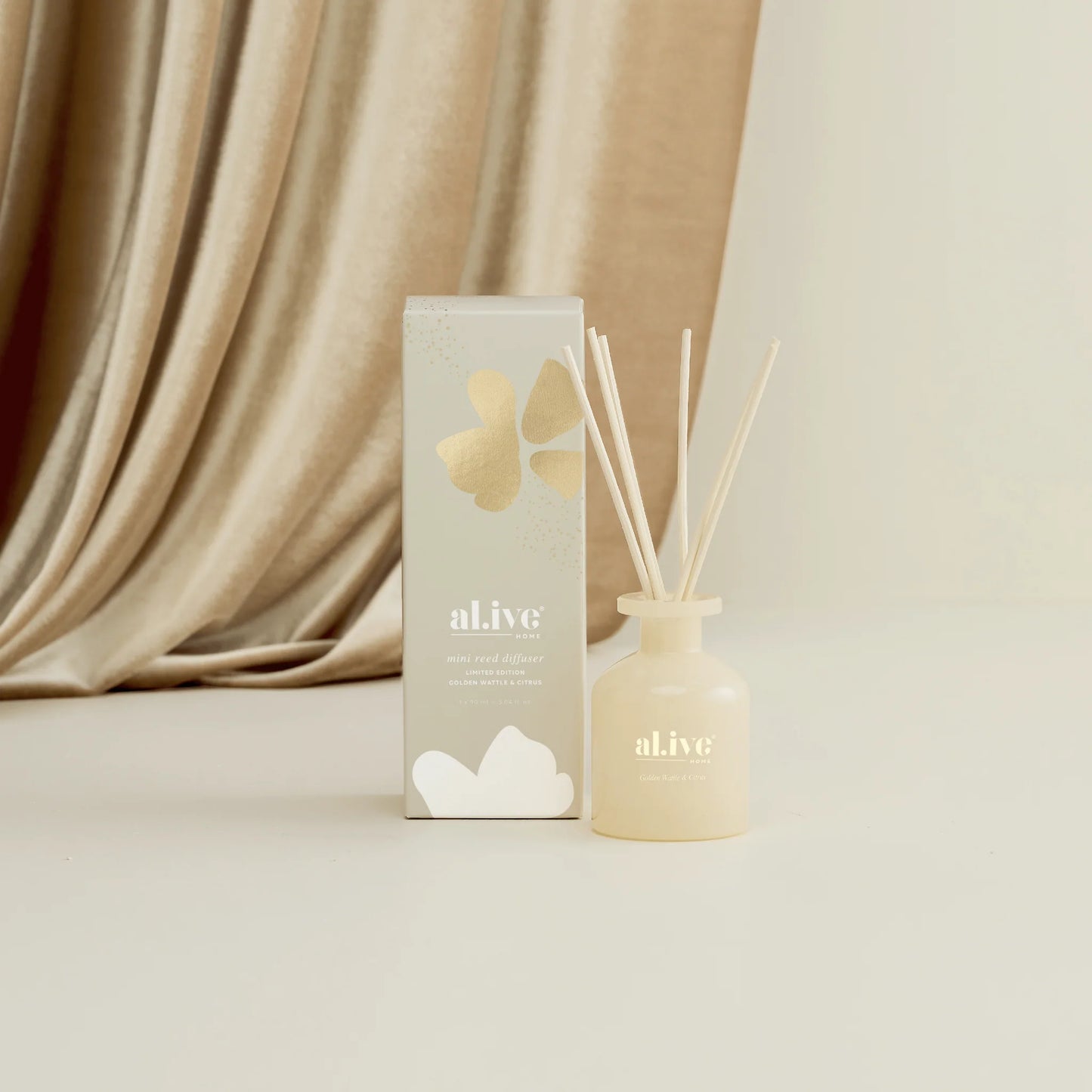 Al.ive Body | Mini Reed Diffuser Golden Wattle & Citrus